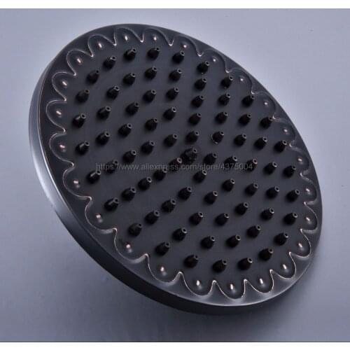 Modern Style 8 Inch Head Shower Wall Mounted Round Black Oil Rubbed Brass Finish Bathroom Shower Head Nsh244