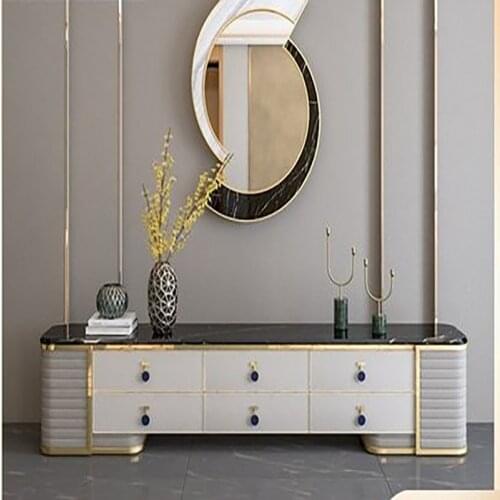 Hong Kong-style new marble light luxury coffee table TV cabinet post-modern minimalist combination furniture high model premises