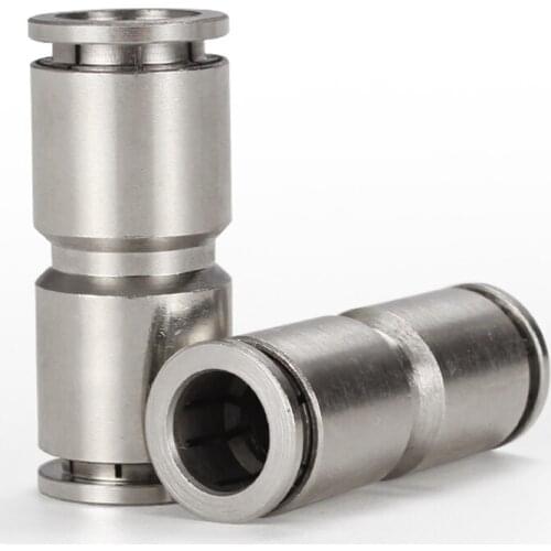 Pneumatic Accessories Brass Nickel Plated 4mm 6mm 8mm 10mm 12mm OD Hose One Touch Push Straight Quick Connector Reducer