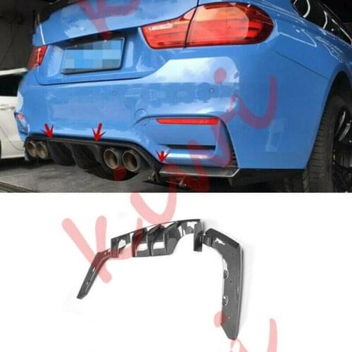 Fit For BMW F80 M3 F82 M4 2015 2016 2017 Real carbon fiber Bumper Diffuser Lips 3pcs