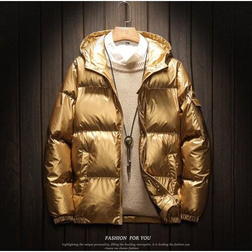 2020 Womens and Men Down Jacket Winter Glossy Silver/Black/Gold/Blue Plus Size Hooded Parka Outwear Down Padded Coats