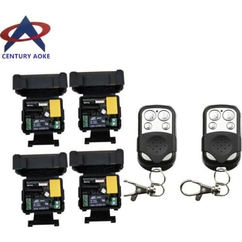 AC 220 V 1 channel RF mini Wireless Remote Control 4 pcs Receiver & 2 pcs transmitter waterproof 4 button