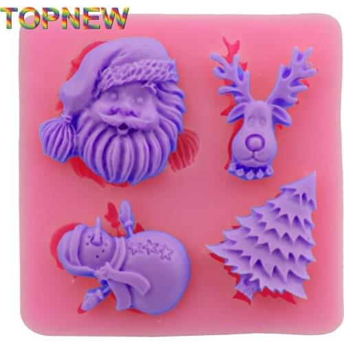 Santa Claus Christmas Tree Cake Silicone Mold Fondant Decorating Baking Tools 2800