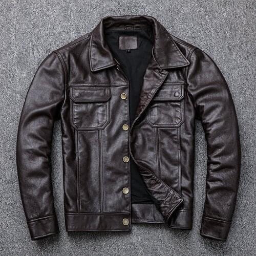 Chic Mens Real Cow leather moto & Biker jackets S-4XL size G132