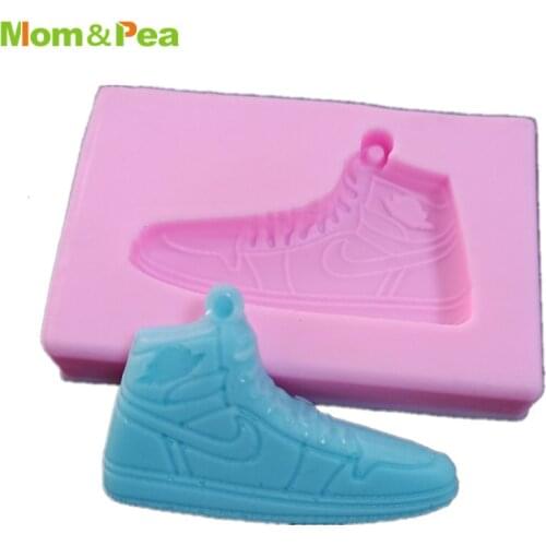 Mom&Pea 1041 Free Shipping Shoe Shaped Silicone Mold Cake Decoration Fondant Cake 3D Mold Food Grade