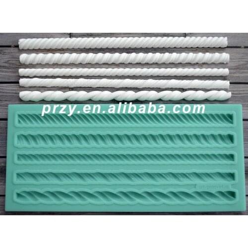 Silicone Mold Ropes Crafts Decorating Cake Candy Fondant Silicone Mold Moulds Silicone Rubber for Cake Decorations PRZY 001
