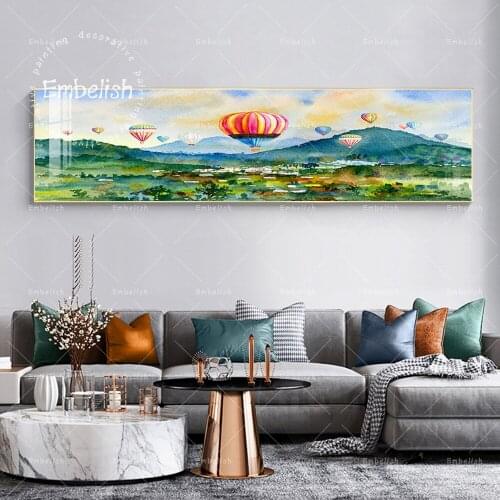 Embelish Color Kind Of Hot Air balloon Above Mountains Landscape Wall Pictures For Living Room Home Decor HD Canvas Paintings