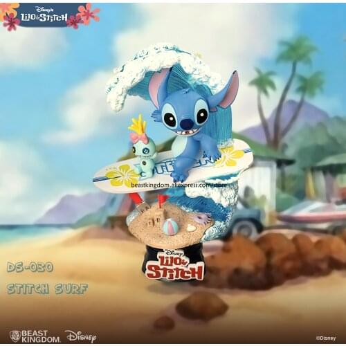 Beast kingdom Disney Lilo & Stitch Surfing Limited Edition Peripheral Hand-made Scene Decoration Toy Collection Gift