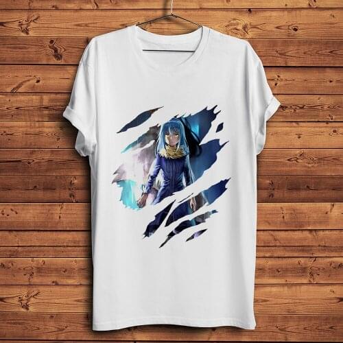 Rimuru Tempest tearing funny anime t-shirt homme summer short sleeve t shirt men white hipster casual tshirt unisex streetwear