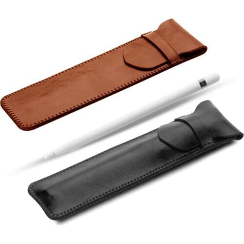 Besegad PU Leather Protective Case Cover Sleeve Pouch Bag Holder for Apple IPad i Pad Pro 12.9 Inch Pencil iPencil Accessories