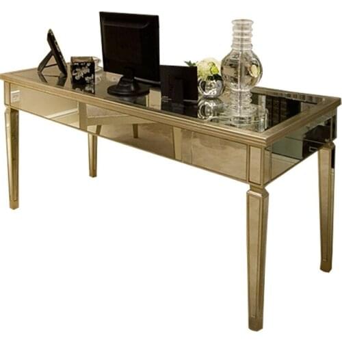 Mirror glass furniture study desk computer desk modern minimalist light luxury desk factory direct wholesale furniture xqd005