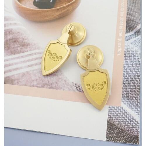 MFYS Gold Handles for Cabinet and Drawer Solid Brass Furniture Handles Chinese Style Home Decor Pull Handle Kitchen Door Knobs