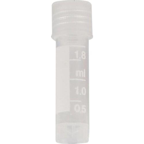 1.8ml Lab Analysis Freezing Tubes Plastic Test Tubes Vials Seal Caps Pack Container Laboratory Chemistry Supplies 100Pcs