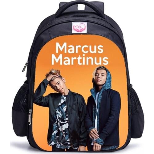 16 inch Marcus and Martinus Backpack Kids Boys Girls School Shoulder Bags Student Daily Travel Knapsack College Mochila