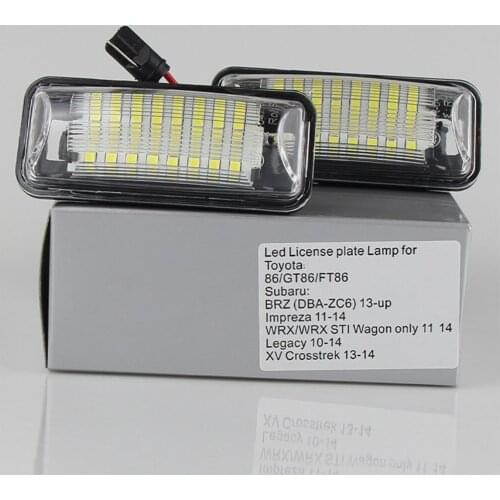 2X LED Number License Plate Light Lamp for Subaru Forester Impreza Legacy BRZ WRX XV Crosstrek TOYOTA FT86 GT86 Scion FR-S