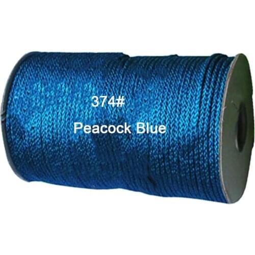 3mm Peacock Blue Rattail Satin Braid Nylon Cord-130m/Roll Jewelry Finding Accessories Macrame Rope Bracelet Thread