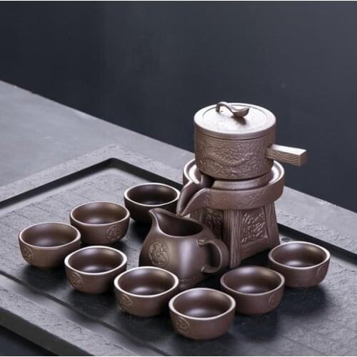 370ML Yixing Teapot Purple Clay Kung Fu Tea Set Handmade Tea Pot With 8pcs Cup Set Chinese Tea Ceremony Gift