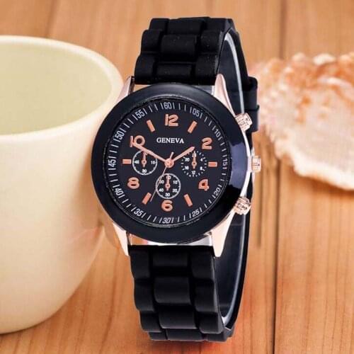 Geneva Silicone Women Watch Ladies Fashion Dress Quartz Wristwatch Female clock Jelly Colorful childrens watch men Leisure