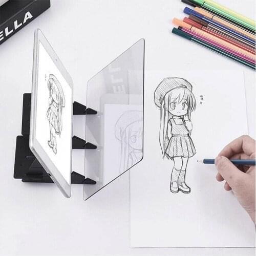 Kids LED Projection Drawing Copy Board Projector Painting Tracing Board Sketch Specular Reflection Dimming Bracket Holde