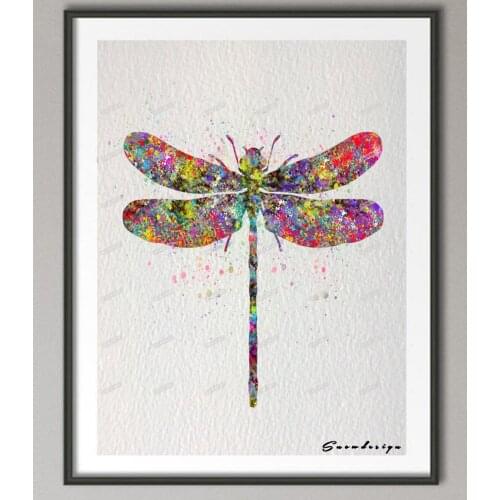 DIY Rikivity Dragonfly canvas painting pop wall art poster prints Pictures for living room home decor wall sticker