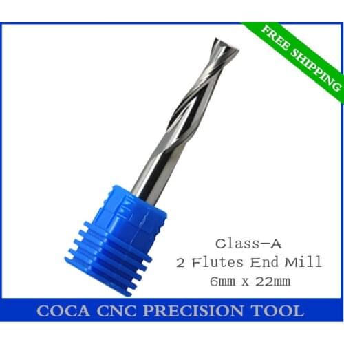 6mm*22mm,Freeshipping CNC machine woodworking insert router bit,solid carbide end mill,2 flutes milling cutter,MDF,plastic