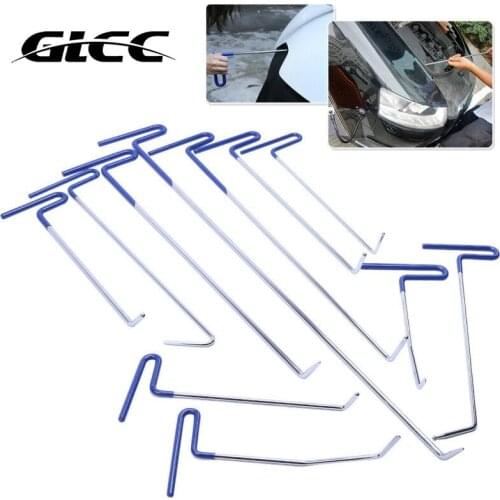 GLCC 11 PCS Crowbar Dent Repair Tools Hook Push Rod Removal Paintless Dent Repair Tools Car Body Repair Removal Tool Pry Bar Set