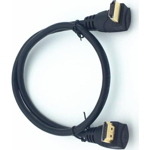 HDMI 2.0V 4K*2K @60HZ ,HDMI Male Down Angled to HDMI Male Up Angled Cable 0.6m
