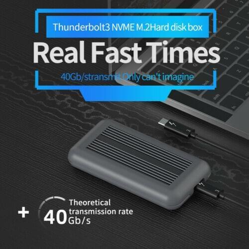 Thunderbolt 3 SSD Enclosure with Prime,External NVME Hard Drive Case for MacBook Air Pro 13 16 2019 2020,HP Spectre X360,Dell XP