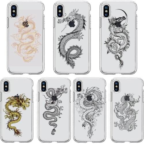 Cool chinese dragon Phone Case Transparent soft For iphone 5 5s 5c se 6 6s 7 8 11 12 plus mini x xs xr pro max
