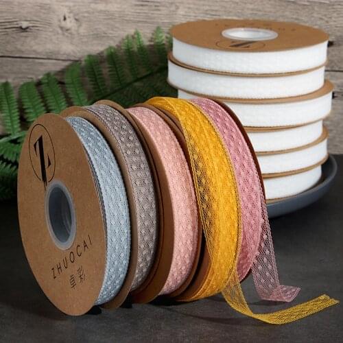 45 Meters Lace Ribbon Tape 15MM Trim Fabric Handicrafts Embroidered Ribbon for IY Sewing Accessories Wedding Party Gift Decor