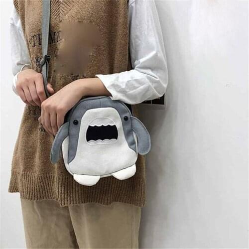 Cartoon funny little purse girl cute shark handbag ugly cute student men and women shoulder bag 01-SB-kaemsy