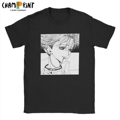 Nana Manga Art Osaki Mens T Shirt Okazaki Shinichi Unique Tee Shirt Short Sleeve Round Collar T-Shirt Pure Cotton Plus Size