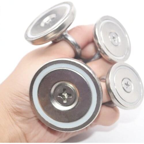 HYSAMTA 1pcNeodymium magnet super strong powerful circle Ring salvage magnetic fishing permanent NdfeB hook holder sea equipment