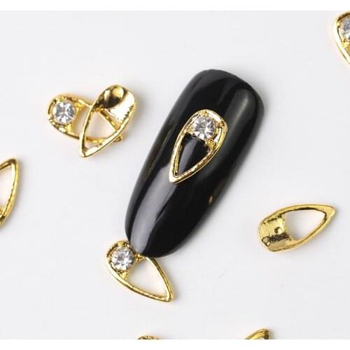 Newest 10 pieces crystal bright pearl nail rhinestone alloy Nail Art decorations glitter DIY 3D CJE nail jewelry pendant