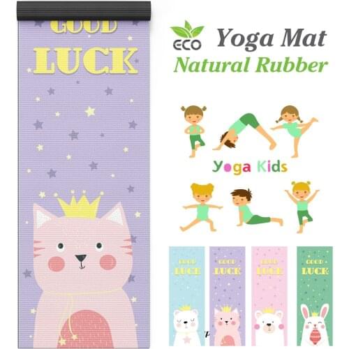 New Cartoon Pattern Printed Esterilla Pilates Yoga Mat Non-Slip Natural Rubber Dance Floor Mat For Kids Women Home Fitness Pad