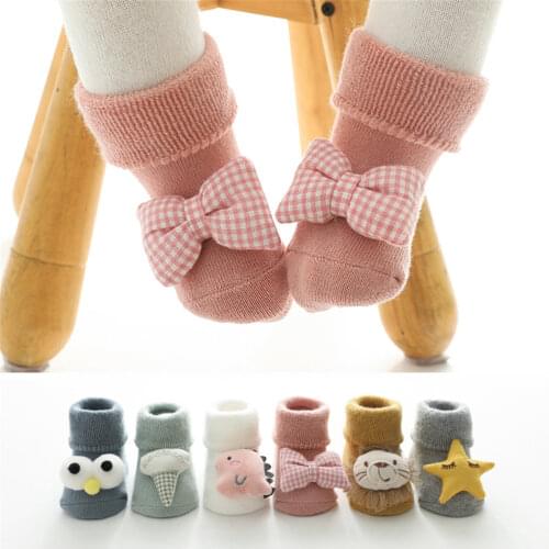 Cartoon Animal Baby Socks Autumn Winter Newborn Socks Anti Slip Floor Socks Baby Girl Cotton Socks Infant Socks for Children