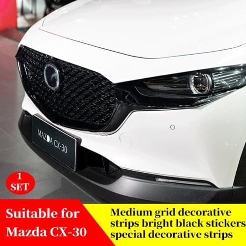 Suitable For Mazda CX-30 CX30 modified middle mesh trim strip bright black sticker special plating trim strip color film