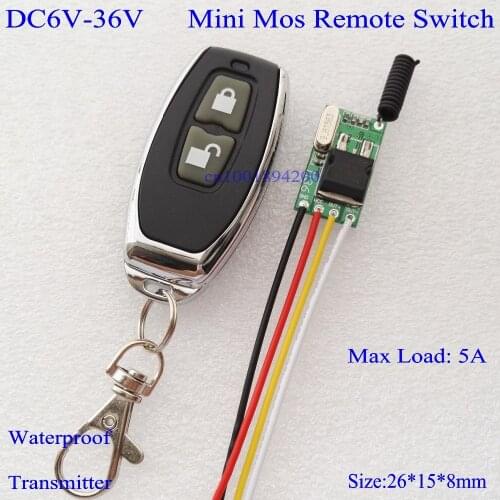 Wide Voltage RF Remote Switch Car Bus Motorcycle Truck Storage battery Light Lamp LED Mini Wireless Switch12V 13.8V 16V 24V 36V