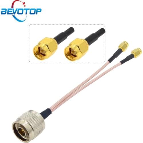 Y Type Splitter Pigtail N Male to 2 x SMA Male Plug 4G LTE Antenna Adapter Splitter Combiner RG316 RF Coax Extension Cable 15CM
