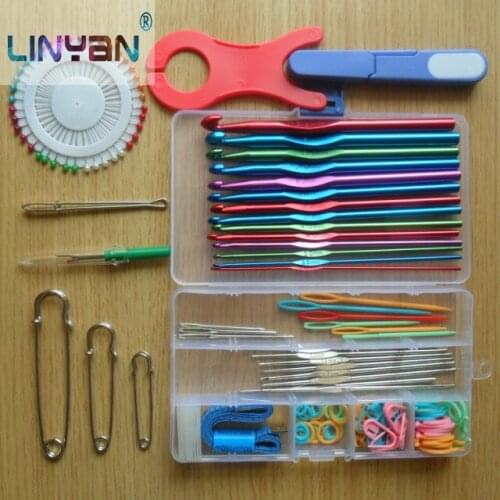 DIY Weaving tools Colored metal Crochet hook Bearded needle Latch needle Shoes scarf sweater Knitting needle set ZL6302