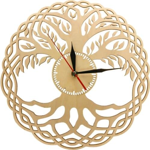 Modern Wall Clock Sacred Geometry Handmade Masterpiece Rustic Wooden Tree Of Life Wall Clock Infinity Tree Home Decor Zen
