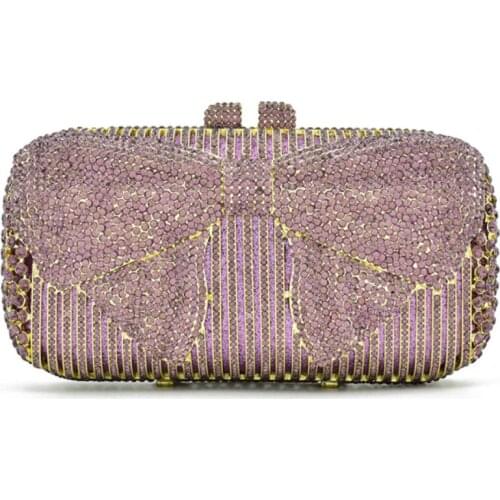 XIYUAN Dazzling Crystal Women Evening Bags Hollow Out Stones Beaded Wedding Clutch bags Bridal Diamond Minaudiere Handbag Purse