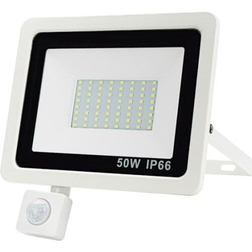 PIR Motion Sensor LED Floodlight 10W 20W 30W 50W 100W AC 220V Waterproof Outdoor Wall Garden LED Spotlight Reflector Foco Lamp