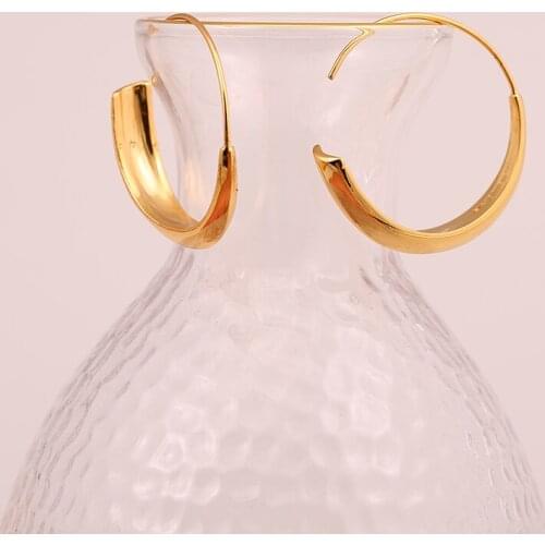 Temperament cold wind feeling French small group personality electroplate bag 18K real gold 2019 new earrings female