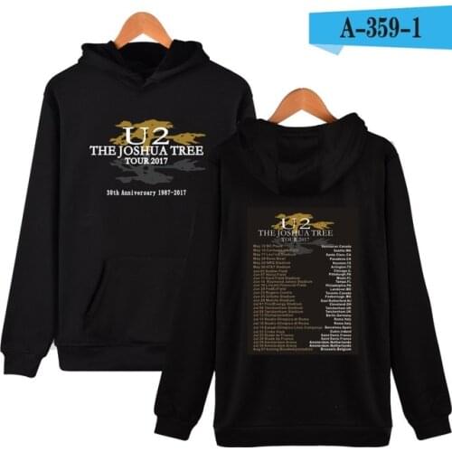 Hoodie U2 printed Hoodies And Sweatshirts Hip Hop Irish Popular Rock Band Casual Hoodie Sweatshirt Men/women fashion clothes