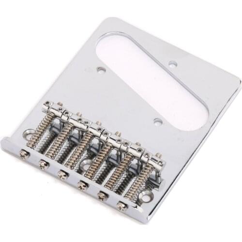 Musiclily Vintage 6-string Bridge with 6 Saddles for Telecaster Tele Style Guitar, Chrome