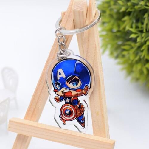 WL0083 Super Heroes Keychain Acrylic Cartoon Keyring Accessories