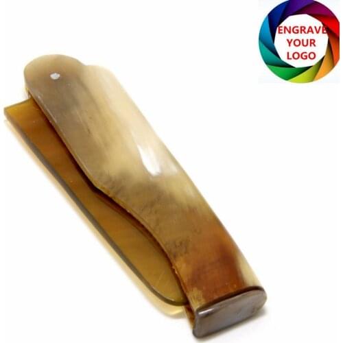 Natural OX Horn Fold Comb Pocket Size Beard/Hair Comb For Moustache/Hair Care Wholesale Custom Logo