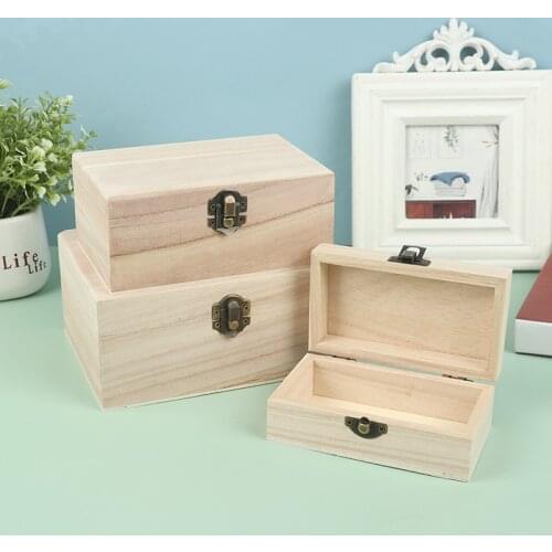 1PC New Portable Multifunction Case with Lid Wooden Jewellery Earring Necklace Storage Container Box for Home Supply Decoration