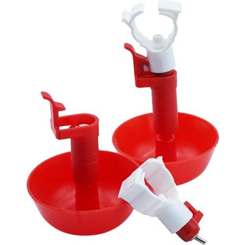 15Pcs Automatic Chicken Water Nipple Drinker Bird Coop Feeder Chicken Red Waterer Hanging Cup Poultry Farm Drinker Poultry Tools
